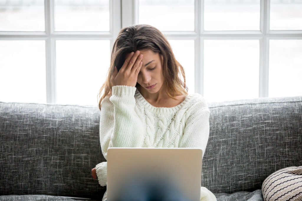 Woman worrying about Creditors